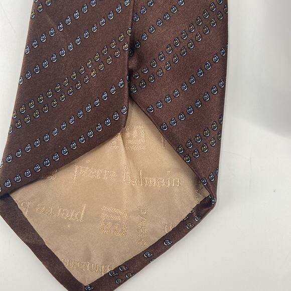 Pierre Balmain brown silk tie - Picture 5 of 5